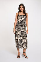 Mid-length dress with square neckline black women