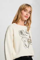 Lightweight knit sweater white women