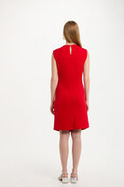 Robe courte ajustée drapée rouge femme