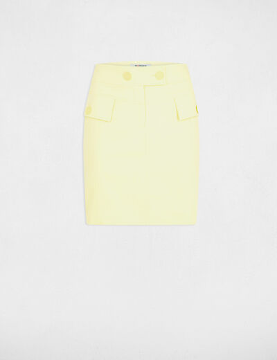 Mini straight skirt light yellow ladies'