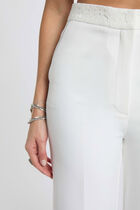 High-waisted wide-leg trousers white women