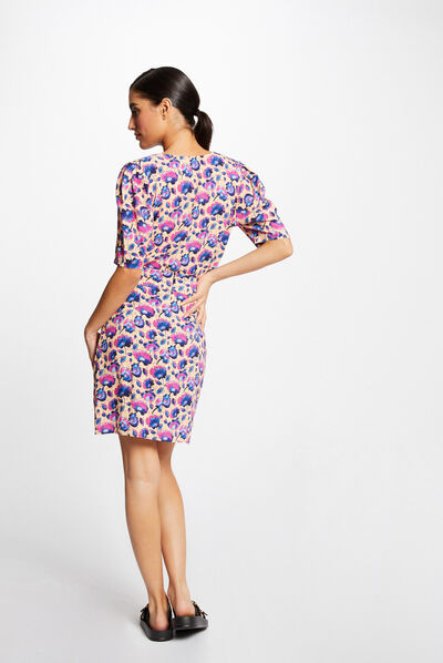 Short-sleeved blouse floral print multico ladies'