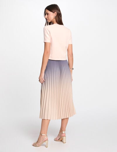 Maxi pleated skirt light pink women