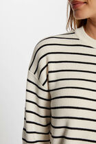 Long-sleeved striped jumper ivory women