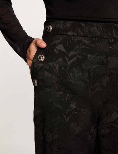 High-waisted slim trousers black women