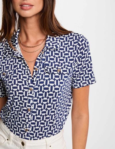 Short-sleeved blouse white women