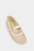 Ballet flats with strap ivory women