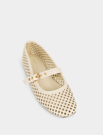 Ballet flats with strap ivory women