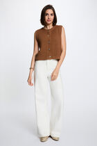 Sleeveless sweater camel women