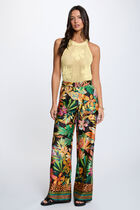 Satin wide-leg trousers black women