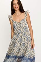 Long dress with sweetheart neckline multicolor women