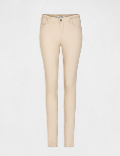 Slim trousers with wet effect sand women