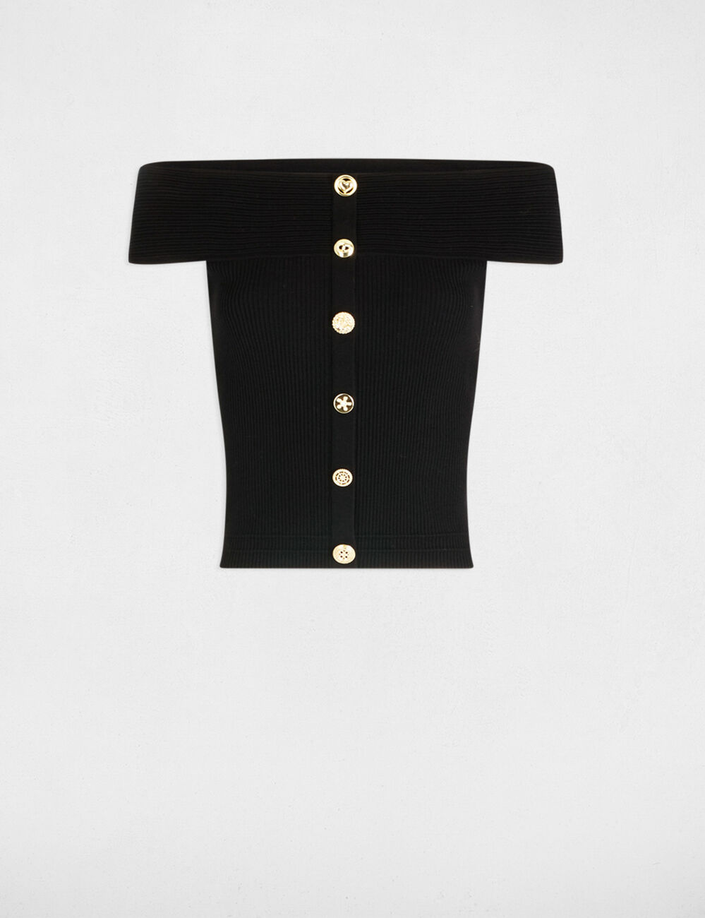Jumper off the shoulder collar black women