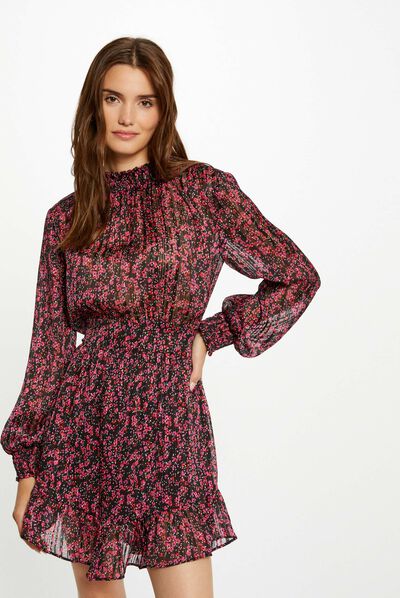 Waisted dress floral print multico ladies'