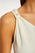 T-shirt with asymmetrical sleeves medium ecru women