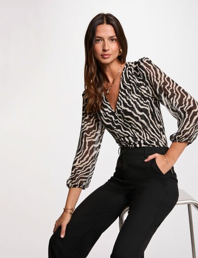 3/4 sleeve T-shirt multicolor women