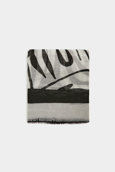 Scarf with zebra print white ladies'