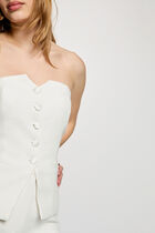 Fitted buttoned bustier white women