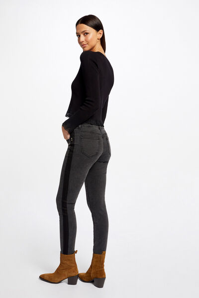 Long-sleeved cardigan with lace black ladies'