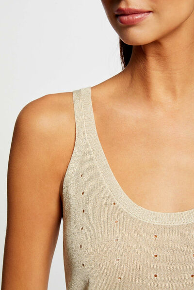 Jumper vest top with straps beige ladies'