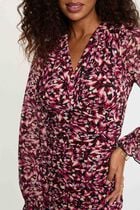 Wrap dress with 3/4 sleeves multicolor women