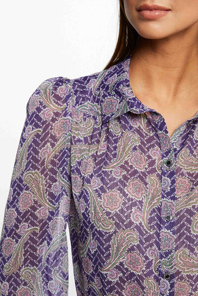 Long-sleeved printed shirt multico ladies'