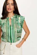 Sleeveless blouse with V-neck multicolor women