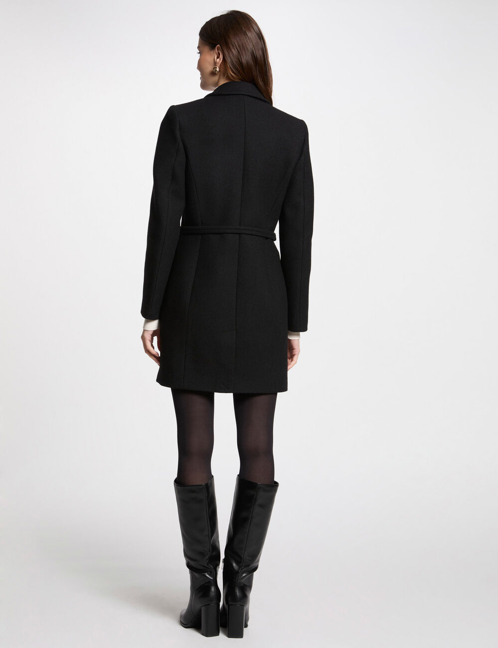 Double breasted coat black women