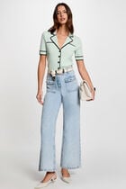 Gilet manches courtes vert clair femme