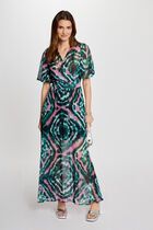 Printed loose maxi dress multicolored women