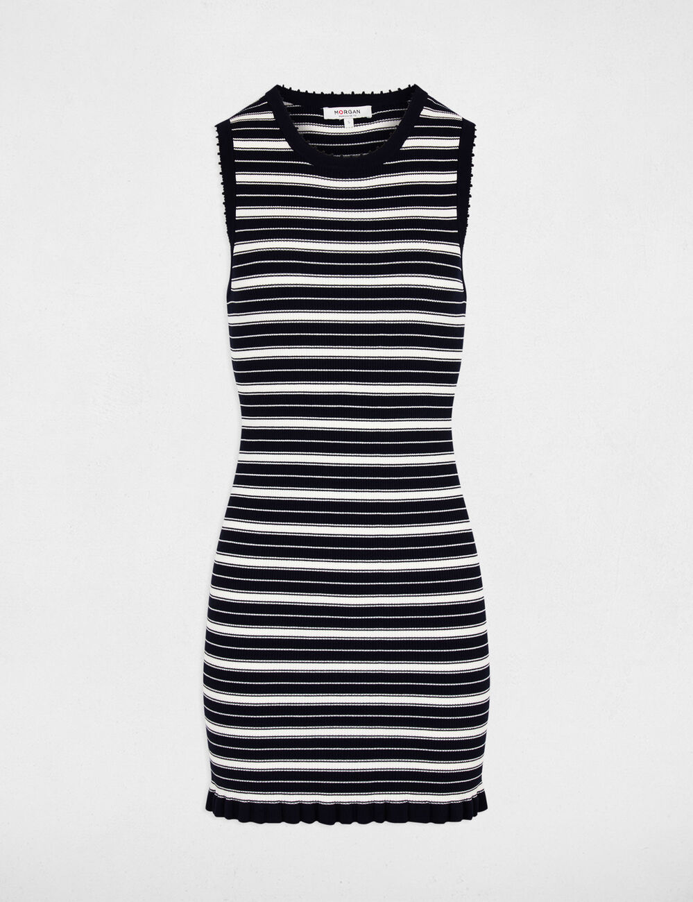 Sleeveless knitted dress navy blue women