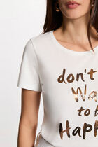 Round neck short-sleeve t-shirt white women
