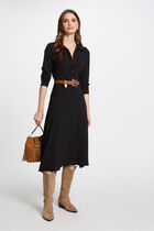 Loose straight midi dress black women