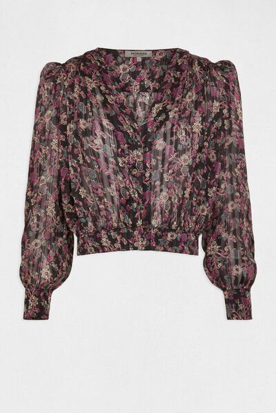 Long-sleeved printed shirt multico ladies'