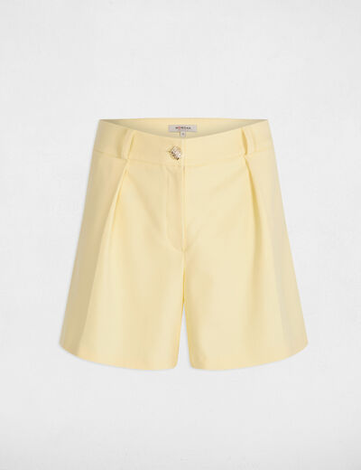 Straight short pastel yellow women