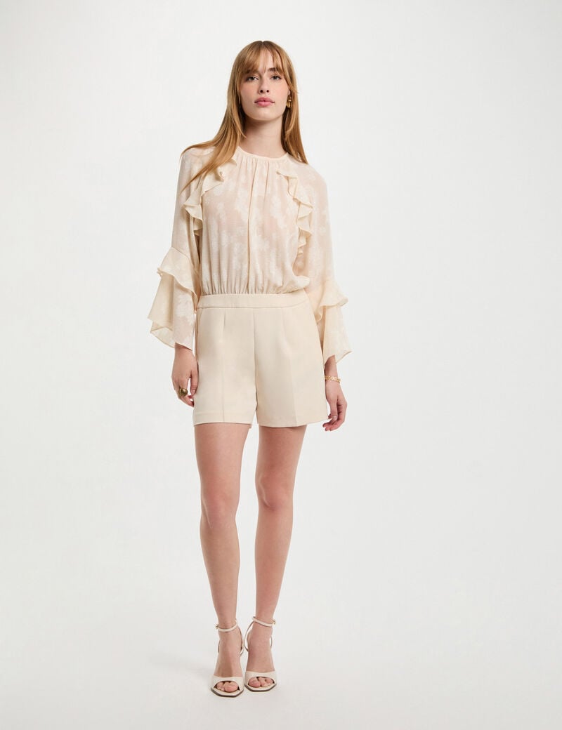 playsuit with ruffles cream women Playsuit with ruffles cream women
