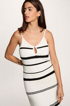 Striped knit dress white women