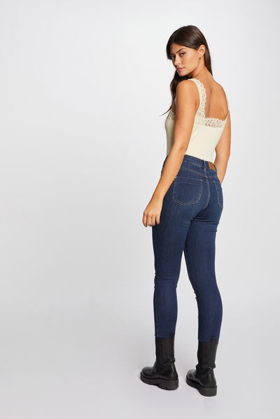 Vest top wide straps with lace straw yellow ladies'