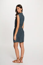 Straight mini denim dress stone wash denim women