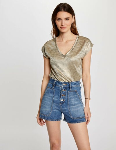 Short-sleeved t-shirt gold yellow women