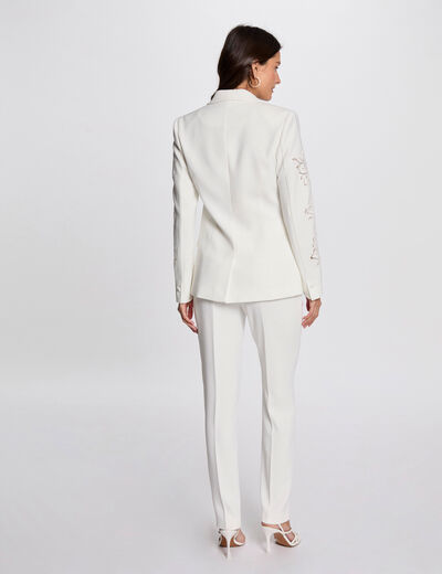 Blazer laced sleeves white women