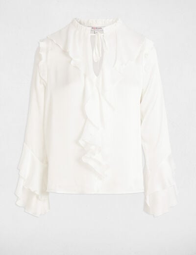 Long-sleeved blouse white women