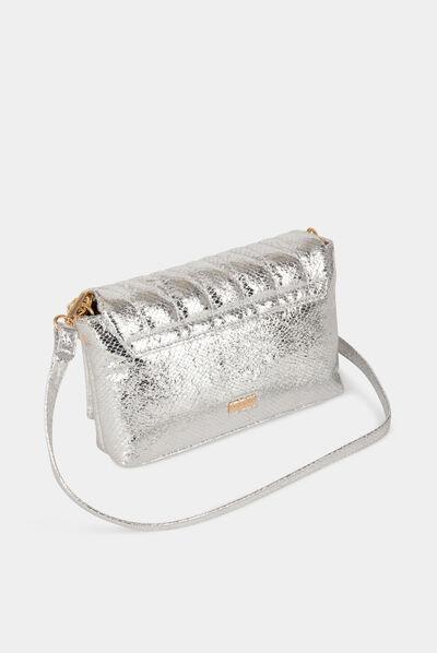 Quilted bag with buckle silver ladies'
