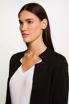 Straight Knit Vest with Notched Collar dark grey women