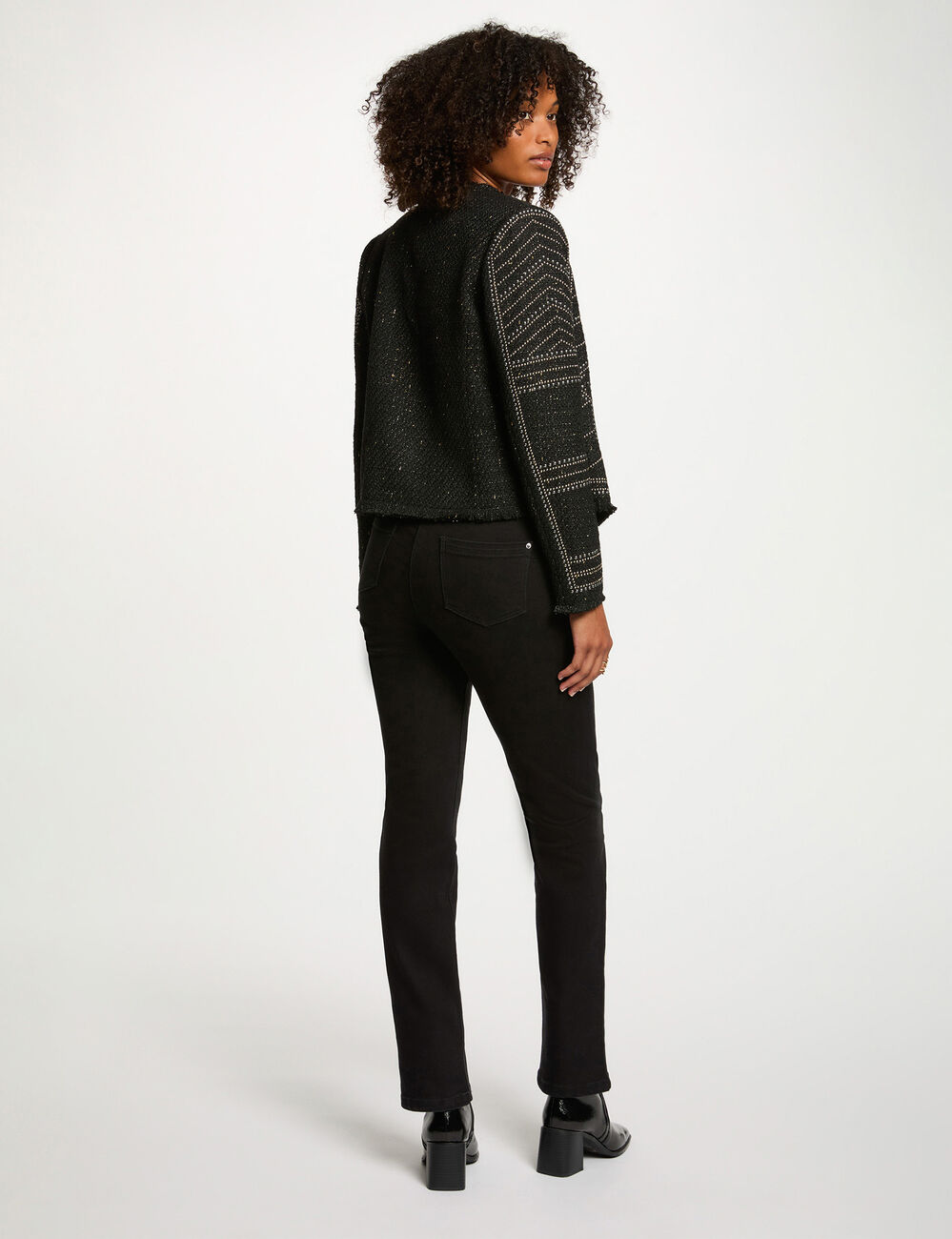 Studded straight jacket black women