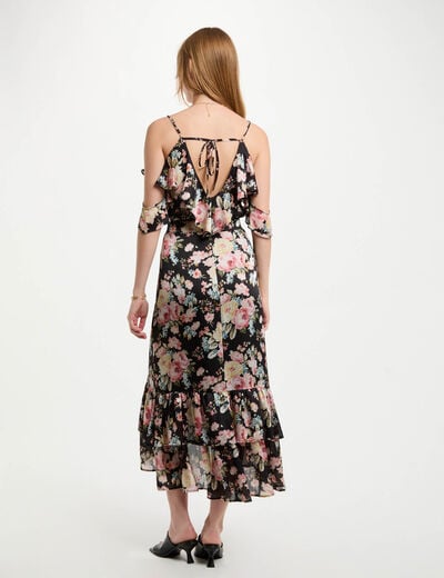 Printed midi skirt ruffles multicolor women