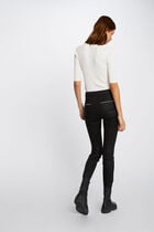 Slim trousers with wet effect black women