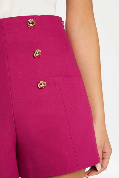 Straight city shorts with buttons raspberry ladies'