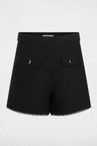 Straight tweed shorts black women