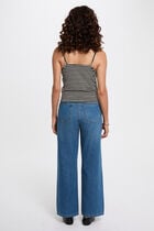 Débardeur cropped col v noir femme